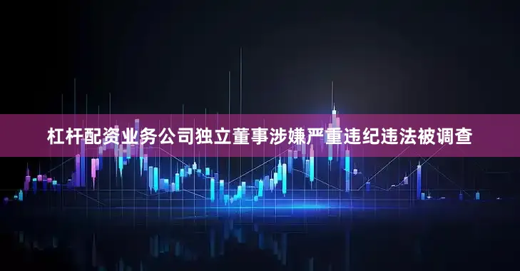 杠杆配资业务公司独立董事涉嫌严重违纪违法被调查