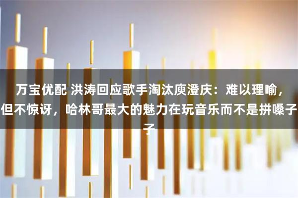 万宝优配 洪涛回应歌手淘汰庾澄庆：难以理喻，但不惊讶，哈林哥最大的魅力在玩音乐而不是拼嗓子